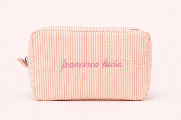 Striped Cosmetic Bag - Large