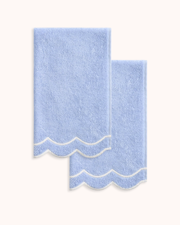 Layered Scallop Hand Towel Set