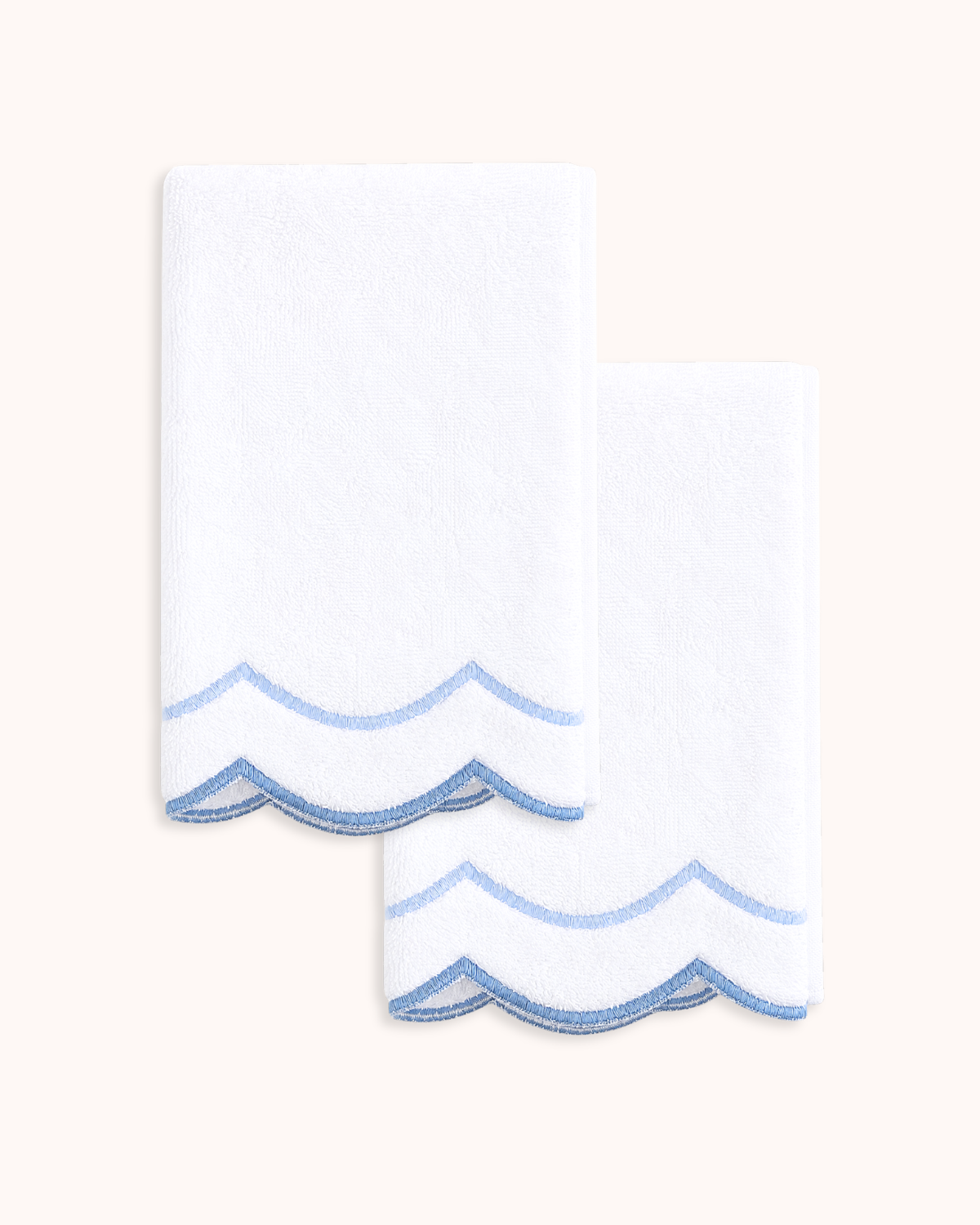 Layered Scallop Hand Towel Set